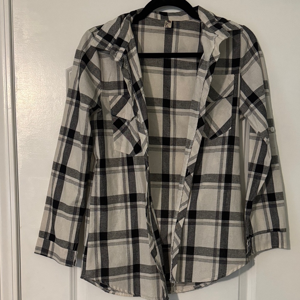 Plaid Button-Up Shirt